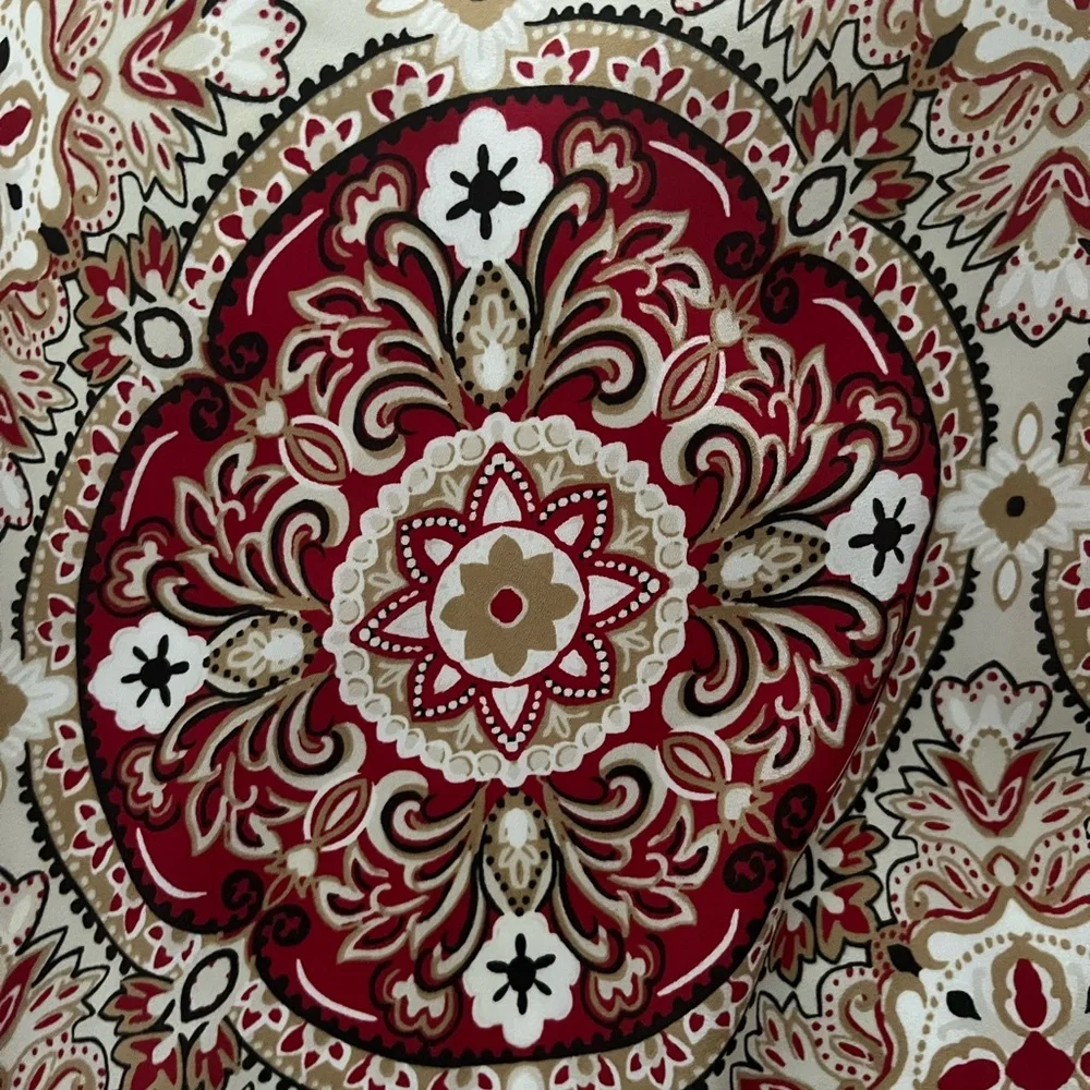 INC International Concepts Red and White Floral Blouse - Picture 5 of 8